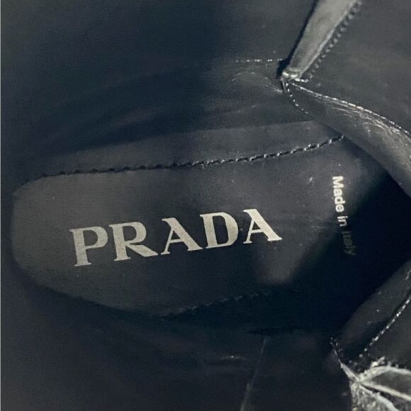 Prada Lug-Sole Tall Leather Combat Boots size 36 - Picture 9 of 15